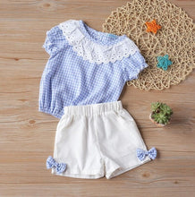 Load image into Gallery viewer, 1-4Y 2019 Hot Summer New Girls' Clothing Sets Kids Bay clothes Toddler Chiffon bowknot coat+Pants Baby Girl Clothes