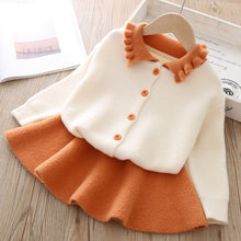 Load image into Gallery viewer, Keelorn Girls Dress Autumn Kids Girl Clothes Long Sleeve Sweater+Leopard Dress Casual 2PCS suits Student Girls' Clothing Sets