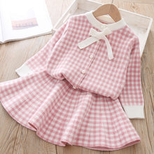 Load image into Gallery viewer, Keelorn Girls Dress Autumn Kids Girl Clothes Long Sleeve Sweater+Leopard Dress Casual 2PCS suits Student Girls' Clothing Sets