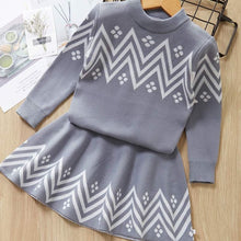 Load image into Gallery viewer, Keelorn Girls Dress Autumn Kids Girl Clothes Long Sleeve Sweater+Leopard Dress Casual 2PCS suits Student Girls' Clothing Sets