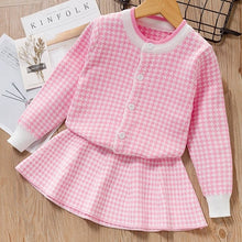 Load image into Gallery viewer, Keelorn Girls Dress Autumn Kids Girl Clothes Long Sleeve Sweater+Leopard Dress Casual 2PCS suits Student Girls' Clothing Sets
