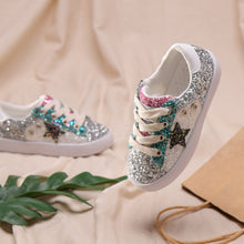 Load image into Gallery viewer, PandaQ Kids Customization Star Boys Sequins Off White Toddler Girls Zapatos Para Sneakers Shoes Autumn Children's tenis infantil