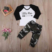 Load image into Gallery viewer, Baby Boy Clothes Sets Little Man T-Shirts Camouflage Pants 2pcs Toddle Clothing Outfit Sets Newborn Boys'S Set Roupa Infantil