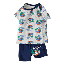 Load image into Gallery viewer, Perimedes vetement enfant fille in Boys' Clothing Baby Kids Boys Girls Short Sleeve Letter Cartoon Print Tops Shorts Outfits Set