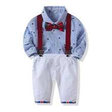 Load image into Gallery viewer, Kimocat Boys Clothing Set Long Sleeve Boys' Gentleman Five-Pointed Star Costume+Casual Pants+Strap Set Baby Boy Clothes Newborn
