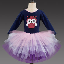 Load image into Gallery viewer, RA114471 European and American Children's Clothing Winter Long Sleeve Children's Princess Dress Printed Cartoon Girls' Dress