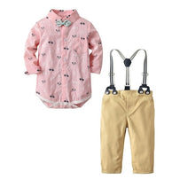Load image into Gallery viewer, 2019 Boys' Cotton Summer Clothing Long-sleeved Car Toy Turn Down Collar Shirt+Pants 2Piece Set Kids Outfits New Style Boys Wear