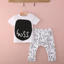Load image into Gallery viewer, New Summer Boys' Clothing 0-24 Months Baby Toddler T-shirt Pants Casual Outfits Set Baby Boss Letter Printed Boys Clothes
