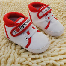 Load image into Gallery viewer, Baby Shoes I Love PaPa&MaMa Letter Printed Soft Bottom Footwear Heart-shaped 0-18M Newborn First walker