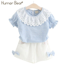 Load image into Gallery viewer, Humor Bear Baby Girl Clothes 2019 Hot Summer New Girls' Clothing Sets Kids Bay clothes Toddler Chiffon bowknot coat+Pants 1-4Y