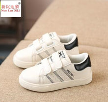 Load image into Gallery viewer, 2019 spring and autumn new style sneakers children's stripe white shoes girls casual shoes boys students sports shoes size 21-36