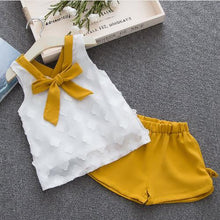 Load image into Gallery viewer, 1-4Y 2019 Hot Summer New Girls&#39; Clothing Sets Kids Bay clothes Toddler Chiffon bowknot coat+Pants Baby Girl Clothes