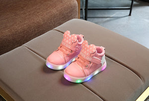 Autumn children's casual shining stars soft shoes girls LED luminous sports shoes children's cartoon boots EU21-30