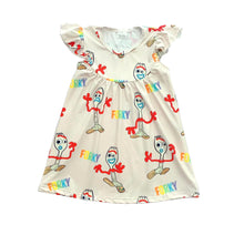 Load image into Gallery viewer, Brand new design baby girls&#39; dresses pearl sleeve in cute forky prints kids wear clothing