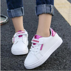 Spring boys sneakers kids shoes girls travel outdoor basket sports shoes children's breathable leather running shoes soft flat