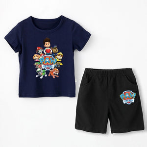 Paw patrol New 2019 Girls' Baby Clothing spring  summer Breathable cotton T-shirt children's short sleeve suit children's wear