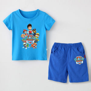 Paw patrol New 2019 Girls' Baby Clothing spring  summer Breathable cotton T-shirt children's short sleeve suit children's wear