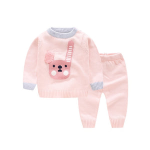 Newborn Girl Sweater Tops + Pants Children Clothing Sets Autumn Baby Outfit Set Girl Tracksuit Boys Knitted Suit Kid Clothes