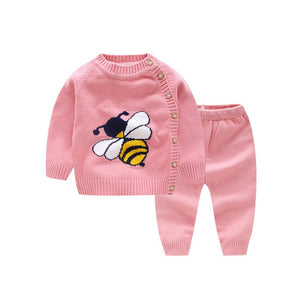 Newborn Girl Sweater Tops + Pants Children Clothing Sets Autumn Baby Outfit Set Girl Tracksuit Boys Knitted Suit Kid Clothes