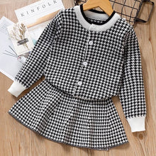 Load image into Gallery viewer, Keelorn Girls Dress Autumn Kids Girl Clothes Long Sleeve Sweater+Leopard Dress Casual 2PCS suits Student Girls&#39; Clothing Sets