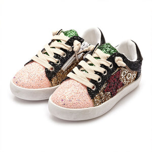 PandaQ Kids Customization Star Boys Sequins Off White Toddler Girls Zapatos Para Sneakers Shoes Autumn Children's tenis infantil