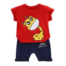 Load image into Gallery viewer, Boys&#39; Clothing Sets Children&#39;s Suit 2019 Summer New Boys Suits Summer Cotton O-Neck Giraffe Children&#39;s Suit Baby Two-piece Suits