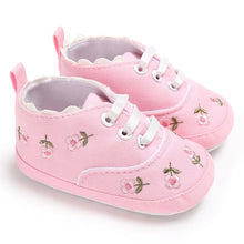 Load image into Gallery viewer, Huang Neeky  W#5 Fashion Daily Newborn Infant Baby Girls Floral Crib Shoes Soft Sole Anti-slip Sneakers Canvas