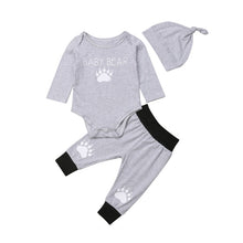 Load image into Gallery viewer, CANIS Toddler Kids Baby Boys&#39; Paw Long Sleeve Print Tops Bodysuit Pants Hat Outfit Clothes Set Autumn Baby Boys Clothing Sets