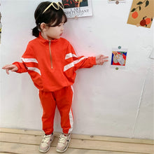 Load image into Gallery viewer, 2PCS WLG Girls&#39; suit letter print coat kids girl red jacket and pant clothing set children clothes