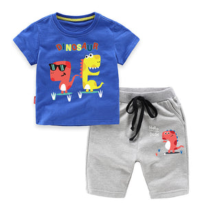 Summer Cotton Baby Boys' 2-Piece Sets Children Clothing Sets Kids Sets T-Shirt + Shorts For Age 1-8 Years Old