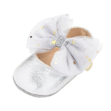 Load image into Gallery viewer, Baby Girl Bling PU Leather Shoes Kid Canvas Moccasins First Walkers Crown Bow Soft Soled Non-slip Footwear Crib Shoes