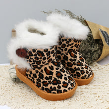 Load image into Gallery viewer, Children&#39;s Felt Boots For Girls Winter Shoes Kids Snow Boots Fashion Leopard Warm Children Footwear Baby Toddler Casual Shoes