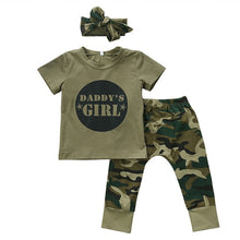 Load image into Gallery viewer, Newborn Baby Boys&#39; Clothes Set Daddy&#39;s Boy Girl Tops T-Shirt+Camouflage Pants Cute Outfits Set Clothing Baby Girls Fashion