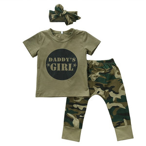 Newborn Baby Boys' Clothes Set Daddy's Boy Girl Tops T-Shirt+Camouflage Pants Cute Outfits Set Clothing Baby Girls Fashion