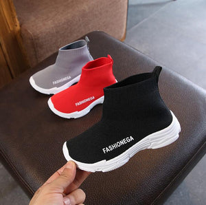 Solid color children's socks shoes 2018 spring autumn fashion casual kids sneakers boys and girls baby knitted breathable shoes