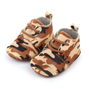 Genuine Leather Baby shoes Leopard print Baby Girls Soft shoes Horse hair Boys First walkers Lace Baby moccasins