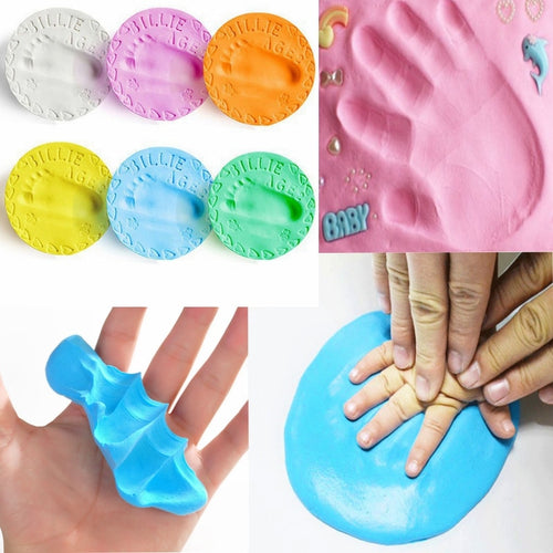 baby care Air Drying Soft Clay Baby Handprint Footprint Imprint Kit Casting Parent-child hand ink pad fingerprint 22