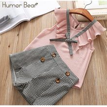 Load image into Gallery viewer, Humor Bear Baby Girl Clothes 2019 Hot Summer New Girls&#39; Clothing Sets Kids Bay clothes Toddler Chiffon bowknot coat+Pants 1-4Y