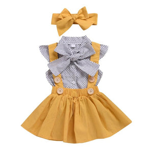 Humor Bear Baby Girl Clothes 2019 Hot Summer New Girls' Clothing Sets Kids Bay clothes Toddler Chiffon bowknot coat+Pants 1-4Y