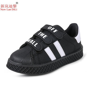 2019 spring and autumn new style sneakers children's stripe white shoes girls casual shoes boys students sports shoes size 21-36