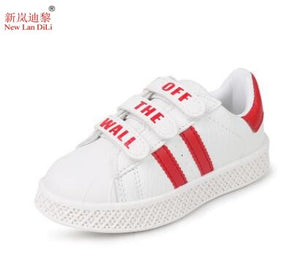 2019 spring and autumn new style sneakers children's stripe white shoes girls casual shoes boys students sports shoes size 21-36