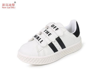 2019 spring and autumn new style sneakers children's stripe white shoes girls casual shoes boys students sports shoes size 21-36